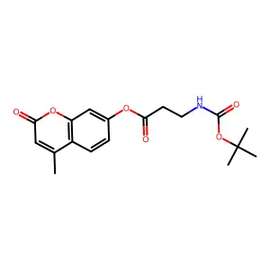 4-methyl-2-oxo-2H-chromen-7-yl N-(tert-butoxycarbonyl)-beta-alaninate structure