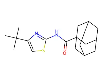 N-(4-tert-butyl-1,3-thiazol-2-yl)adamantane-1-carboxamide structure