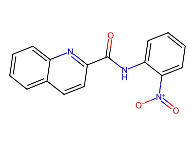 N-(2-nitrophenyl)quinoline-2-carboxamide structure