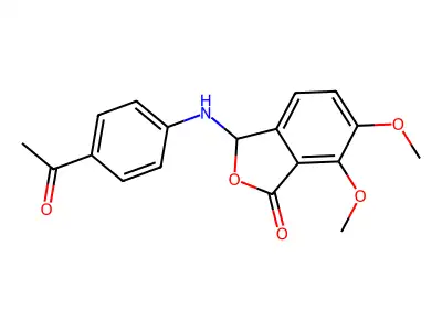 3-[(4-acetylphenyl)amino]-6,7-dimethoxy-2-benzofuran-1(3H)-one structure