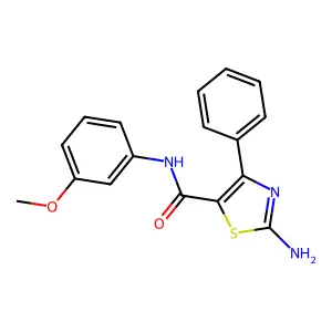 2-amino-N-(3-methoxyphenyl)-4-phenyl-1,3-thiazole-5-carboxamide structure