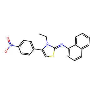 3-Ethyl-4-{4-nitrophenyl}-2-(1-naphthylimino)-2,3-dihydro-1,3-thiazole structure