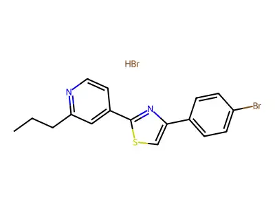 4-[4-(4-Bromophenyl)-1,3-thiazol-2-yl]-2-propylpyridine hydrobromide structure