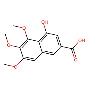 2-Naphthalenecarboxylic acid, 4-hydroxy-5,6,7-trimethoxy- structure
