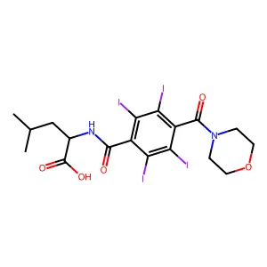 L-Leucine, N-(4-(4-morpholinylcarbonyl)-2,3,5,6-tetraiodobenzoyl)- structure