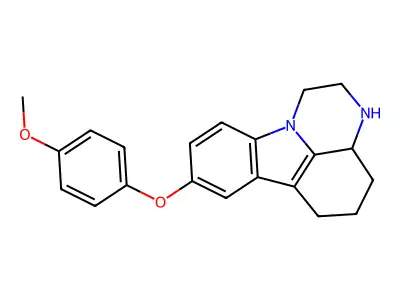 8-(4-methoxyphenoxy)-2,3,3a,4,5,6-hexahydro-1H-pyrazino[3,2,1-jk]carbazole structure