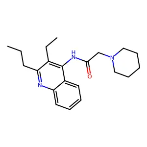 N-(3-ethyl-2-propylquinolin-4-yl)-2-(piperidin-1-yl)acetamide structure