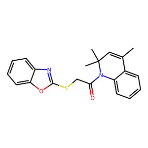 2-(1,3-Benzoxazol-2-ylsulfanyl)-1-(2,2,4-trimethylquinolin-1-yl)ethanone structure