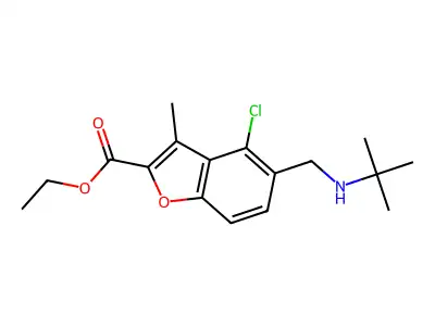Ethyl 5-[(tert-butylamino)methyl]-4-chloro-3-methyl-1-benzofuran-2-carboxylate structure