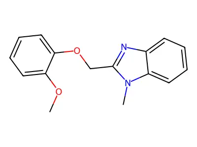 2-[(2-methoxyphenoxy)methyl]-1-methyl-1H-benzimidazole structure