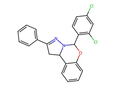 5-(2,4-Dichlorophenyl)-2-phenyl-1,10b-dihydropyrazolo[1,5-c][1,3]benzoxazine structure