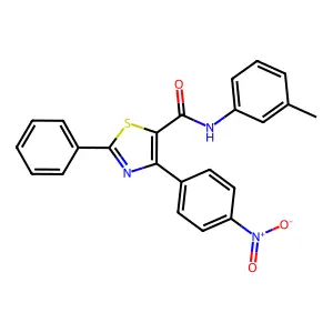 N-(3-methylphenyl)-4-(4-nitrophenyl)-2-phenyl-5-thiazolecarboxamide structure