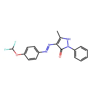 (4E)-4-{2-[4-(DIFLUOROMETHOXY)PHENYL]HYDRAZIN-1-YLIDENE}-3-METHYL-1-PHENYL-4,5-DIHYDRO-1H-PYRAZOL-5-ONE structure