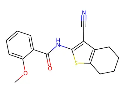 N-(3-cyano-4,5,6,7-tetrahydro-1-benzothiophen-2-yl)-2-methoxybenzamide structure