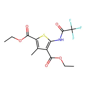 Diethyl 3-methyl-5-[(2,2,2-trifluoroacetyl)amino]thiophene-2,4-dicarboxylate structure