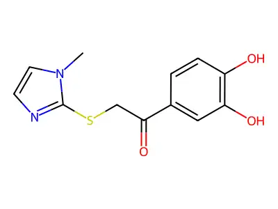 1-(3,4-dihydroxyphenyl)-2-[(1-methyl-1H-imidazol-2-yl)sulfanyl]ethan-1-one structure