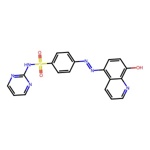 4-[(8-hydroxyquinolin-5-yl)diazenyl]-N-pyrimidin-2-ylbenzenesulfonamide structure