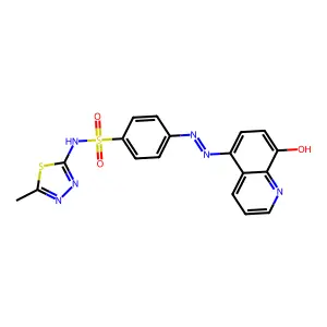 Benzenesulfonamide, 4-[2-(8-hydroxy-5-quinolinyl)diazenyl]-N-(5-methyl-1,3,4-thiadiazol-2-yl)- structure