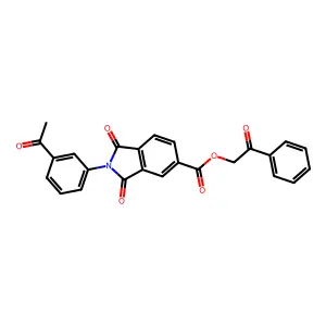 Phenacyl 2-(3-acetylphenyl)-1,3-dioxoisoindole-5-carboxylate structure