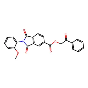 2-Oxo-2-phenylethyl 2-(2-methoxyphenyl)-1,3-dioxo-5-isoindolinecarboxylate structure