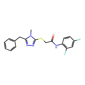 2-[(5-benzyl-4-methyl-4H-1,2,4-triazol-3-yl)sulfanyl]-N-(2,4-difluorophenyl)acetamide structure