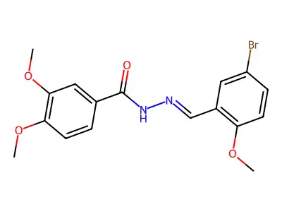 N-[(5-bromo-2-methoxyphenyl)methylideneamino]-3,4-dimethoxybenzamide structure