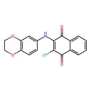 2-Chloro-3-(2,3-dihydro-1,4-benzodioxin-6-ylamino)naphthoquinone structure