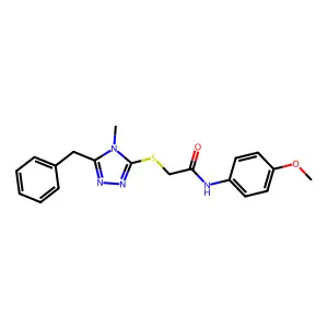 2-[(5-benzyl-4-methyl-4H-1,2,4-triazol-3-yl)sulfanyl]-N-(4-methoxyphenyl)acetamide structure