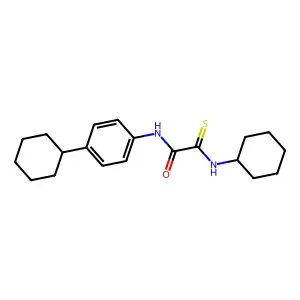 2-(cyclohexylamino)-N-(4-cyclohexylphenyl)-2-thioxoacetamide structure
