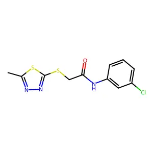 N-(3-chlorophenyl)-2-[(5-methyl-1,3,4-thiadiazol-2-yl)sulfanyl]acetamide structure