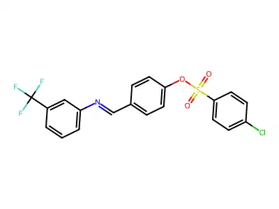 4-(((3-(Trifluoromethyl)phenyl)imino)methyl)phenyl 4-chlorobenzenesulfonate structure