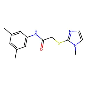 N-(3,5-dimethylphenyl)-2-[(1-methyl-1H-imidazol-2-yl)sulfanyl]acetamide structure