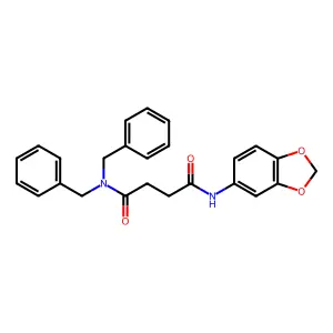 N~1~-(1,3-benzodioxol-5-yl)-N~4~,N~4~-dibenzylsuccinamide structure