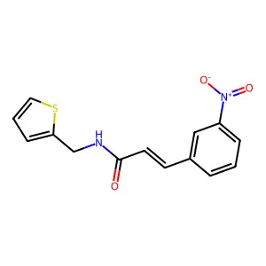 3-(3-nitrophenyl)-N-[(thiophen-2-yl)methyl]prop-2-enamide structure