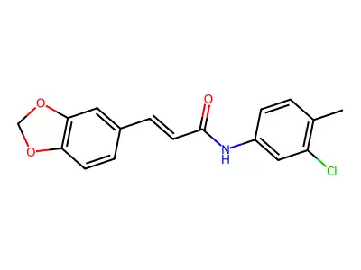 (E)-3-(benzo[d][1,3]dioxol-5-yl)-N-(3-chloro-4-methylphenyl)acrylamide structure
