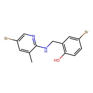 4-Bromo-2-{[(5-bromo-3-methyl-2-pyridinyl)amino]methyl}benzenol structure