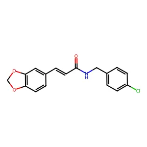 3-(Benzo[d][1,3]dioxol-5-yl)-N-(4-chlorobenzyl)acrylamide structure