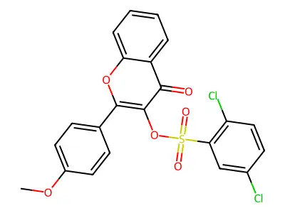 2-(4-methoxyphenyl)-4-oxo-4H-chromen-3-yl 2,5-dichlorobenzenesulfonate structure