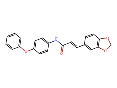 3-(1,3-benzodioxol-5-yl)-N-(4-phenoxyphenyl)prop-2-enamide structure