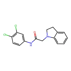 N-(3,4-dichlorophenyl)-2-(2,3-dihydro-1H-indol-1-yl)acetamide structure