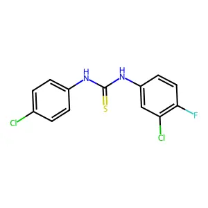 N-(3-chloro-4-fluorophenyl)-N'-(4-chlorophenyl)thiourea structure