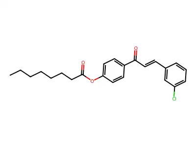 4-[3-(3-Chlorophenyl)acryloyl]phenyl octanoate structure