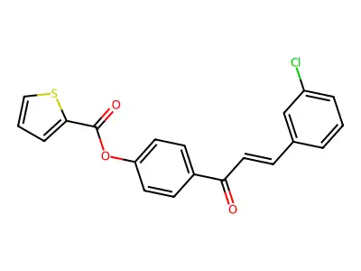 [4-[3-(3-Chlorophenyl)prop-2-enoyl]phenyl] thiophene-2-carboxylate structure