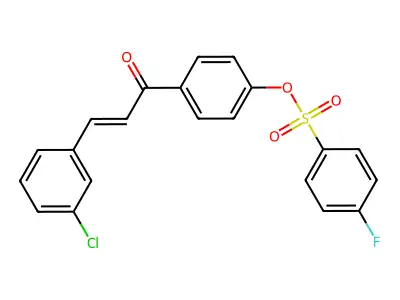 4-[3-(3-Chlorophenyl)acryloyl]phenyl 4-fluorobenzene-1-sulphonate structure