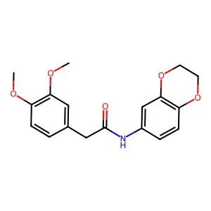 N-(2,3-dihydro-1,4-benzodioxin-6-yl)-2-(3,4-dimethoxyphenyl)acetamide structure