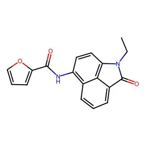 N-(1-ethyl-2-oxo-1,2-dihydrobenzo[cd]indol-6-yl)furan-2-carboxamide structure