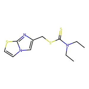 Imidazo[2,1-b][1,3]thiazol-6-ylmethyl diethyldithiocarbamate structure
