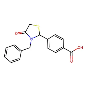 4-(3-Benzyl-4-oxo-1,3-thiazolidin-2-yl)benzoic acid structure