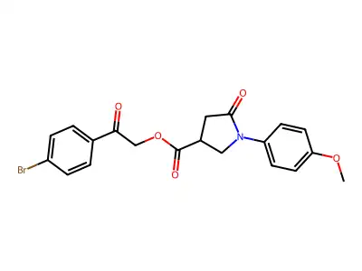 2-(4-Bromophenyl)-2-oxoethyl 1-(4-methoxyphenyl)-5-oxo-3-pyrrolidinecarboxylate structure