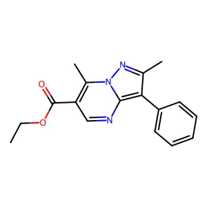 Ethyl 2,7-dimethyl-3-phenylpyrazolo[1,5-a]pyrimidine-6-carboxylate structure